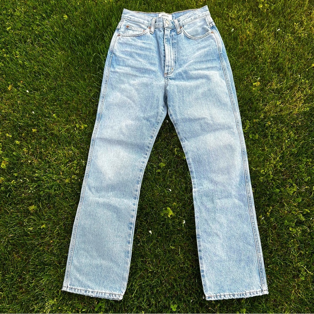 Agolde Women's Straight Leg Jeans in Faded Light Blue